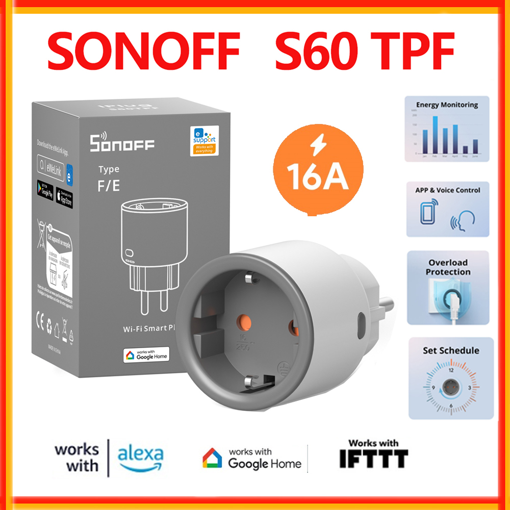 SONOFF S60 TPF colokan cerdas  - Sonoff Mini R4 ulasan dan harga