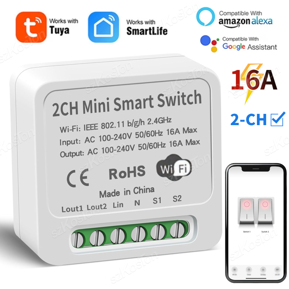 16A Tuya modul saklar pintar W - Smart Relay Tuya ulasan dan harga