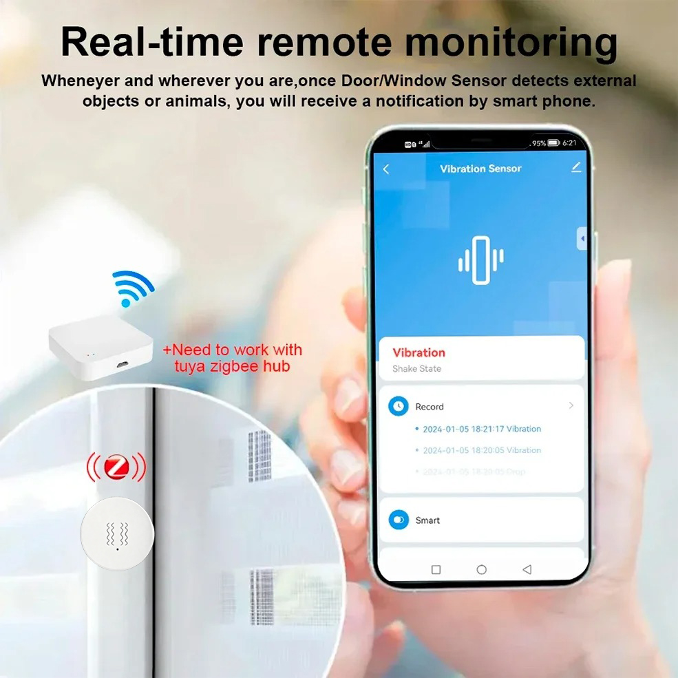 Tuya ZigBee Sensor Getaran & K - Home Assistant Tuya ulasan dan harga
